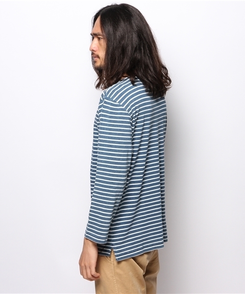 CIAOPANIC（チャオパニック）の「【Ciaopanic】 インディゴ天竺9分袖バスクシャツ（Tシャツ/カットソー・メンズ・ネイビー/ブルー・MEDIUM/LARGE）」の4枚目の写真