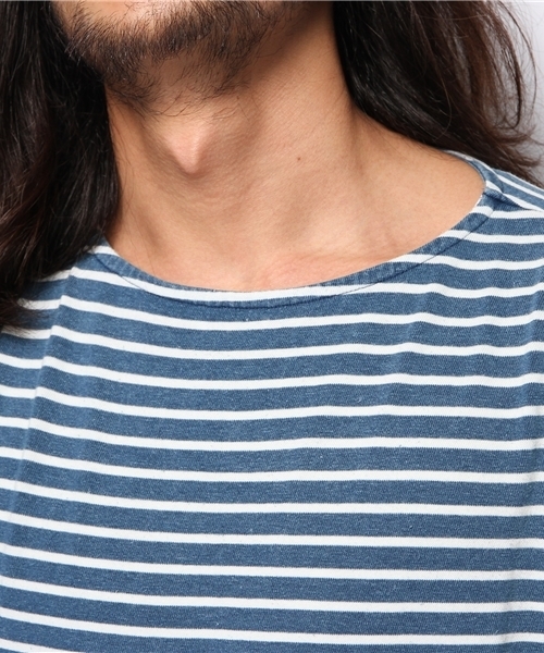 CIAOPANIC（チャオパニック）の「【Ciaopanic】 インディゴ天竺9分袖バスクシャツ（Tシャツ/カットソー・メンズ・ネイビー/ブルー・MEDIUM/LARGE）」の6枚目の写真