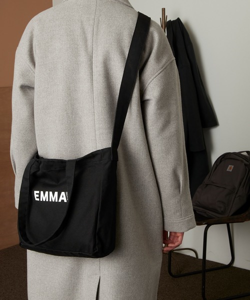 EMMA CLOTHES（エマクローズ）の「EMMA CLOTHES ロゴ キャンバス生地2WAYトートバッグ / ショルダーバッグ（トートバッグ・メンズ・ブラック/オフホワイト・FREE）」の10枚目の写真