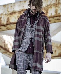 【NO ID.】Big Check Twill Type 98 Rain Overcoat / ビッグ チェック ツイル 九八式 レイン オーバーコート