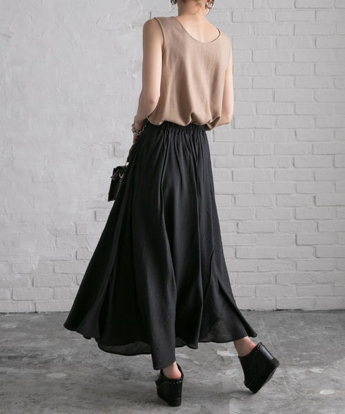 Newlyme（ニューリーミー）の「フレアマキシスカート（スカート・レディース・チェリーレッド/ライトグリーン/ブルー/ピンク/ブラック・MEDIUM/LARGE）」の16枚目の写真