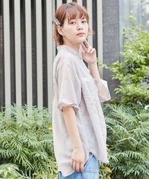 cepo | バンドカラー　シアーオーバーシャツ(シャツ/ブラウス)