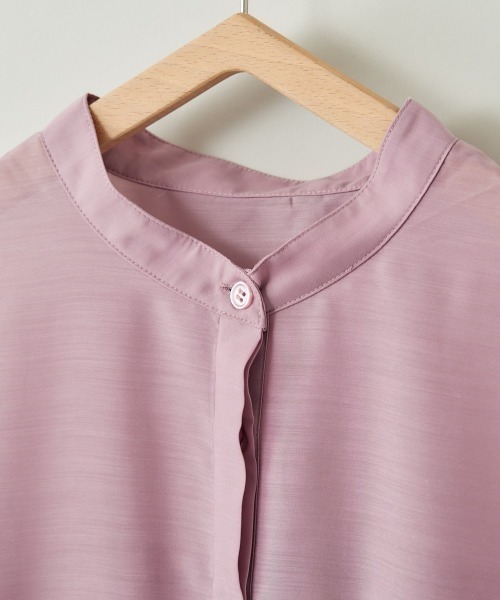 cepo(セポ)の「バンドカラー シアーオーバーシャツ(シャツ/ブラウス・レディース・ミント/ブラック/ベージュ/パープル・M)」の5枚目の写真