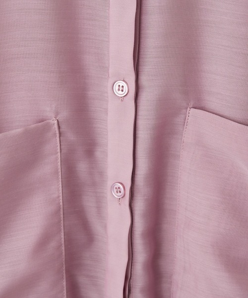 cepo(セポ)の「バンドカラー シアーオーバーシャツ(シャツ/ブラウス・レディース・ミント/ブラック/ベージュ/パープル・M)」の8枚目の写真