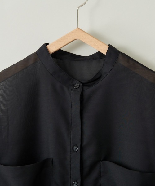 cepo(セポ)の「バンドカラー シアーオーバーシャツ(シャツ/ブラウス・レディース・ミント/ブラック/ベージュ/パープル・M)」の20枚目の写真