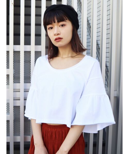 EMODA（エモダ）の「ランダムステッチTシャツ（Tシャツ/カットソー・レディース・オレンジ/ライム/ホワイト/ブラック・FREE）」の20枚目の写真