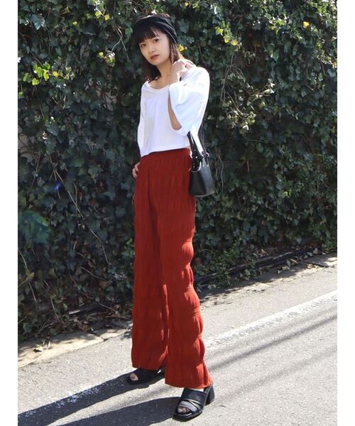 EMODA（エモダ）の「ランダムステッチTシャツ（Tシャツ/カットソー・レディース・オレンジ/ライム/ホワイト/ブラック・FREE）」の19枚目の写真