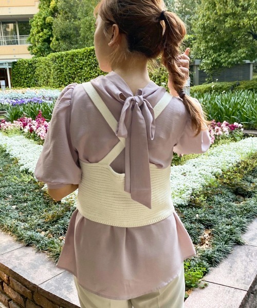 apres jour（アプレジュール）の「ねじりビスチェ×ブラウスセット【ZOZOTOWN限定アイテム】（シャツ/ブラウス・レディース・ブラック/アイボリー/ミント/モカ・フリー）」の8枚目の写真