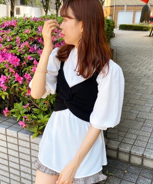 apres jour（アプレジュール）の「ねじりビスチェ×ブラウスセット【ZOZOTOWN限定アイテム】（シャツ/ブラウス・レディース・ブラック/アイボリー/ミント/モカ・フリー）」の12枚目の写真