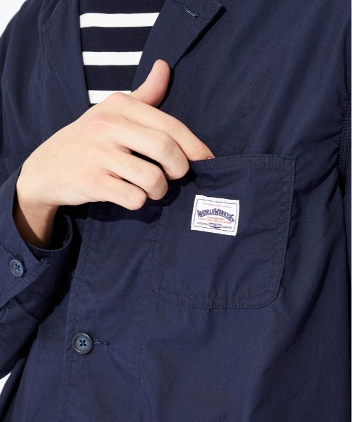 Right-on（ライトオン）の「【WORLDWORKERS】タイプライターテーラード（テーラードジャケット・メンズ・ライトブラウン/ネイビー・M/L）」の7枚目の写真