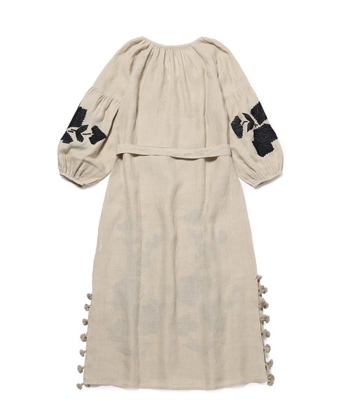 ADAM ET ROPE'(アダムエロペ)の「【BENARAS by CITRUS】別注Veronica Rose Dress(ワンピース・レディース・ベージュ/グリーン・1)」の8枚目の写真