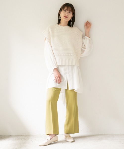 LOWRYS FARM（ローリーズファーム）の「７Ｇイタリーケーブルベスト　894037（ベスト・レディース・ホワイト/ブラック/グレー/カーキ・FREE）」の11枚目の写真