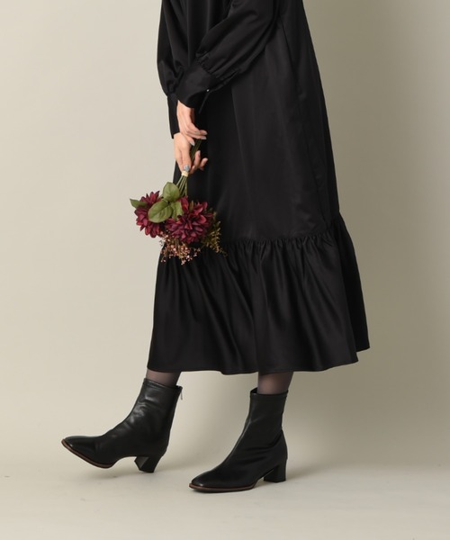 INTERPLANET（インタープラネット）の「スクエアトゥストレッチブーツ（ブーツ・レディース・ブラック/ブラウン・25.0cm/24.0cm）」の3枚目の写真