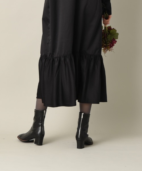 INTERPLANET（インタープラネット）の「スクエアトゥストレッチブーツ（ブーツ・レディース・ブラック/ブラウン・25.0cm/24.0cm）」の4枚目の写真