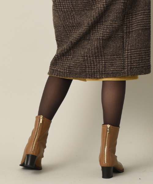 INTERPLANET（インタープラネット）の「スクエアトゥストレッチブーツ（ブーツ・レディース・ブラック/ブラウン・25.0cm/24.0cm）」の7枚目の写真