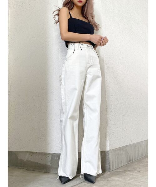 GYDA(ジェイダ)の「Wレースアップ2WAYビスチェ(キャミソール・レディース・ブラック/マスタード/カーキ/オフホワイト・FREE)」の5枚目の写真