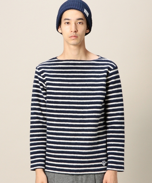 BEAUTY&YOUTH UNITED ARROWS(ビューティーアンドユースユナイテッドアローズ)の「<ORCIVAL> FLEECY BORDER/カットソー ◆(Tシャツ/カットソー・メンズ・ベージュ/ネイビー・4/3/5)」の3枚目の写真