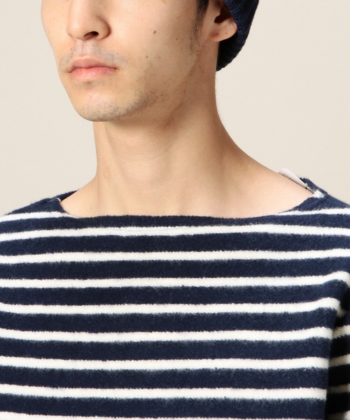 BEAUTY&YOUTH UNITED ARROWS(ビューティーアンドユースユナイテッドアローズ)の「<ORCIVAL> FLEECY BORDER/カットソー ◆(Tシャツ/カットソー・メンズ・ベージュ/ネイビー・4/3/5)」の6枚目の写真