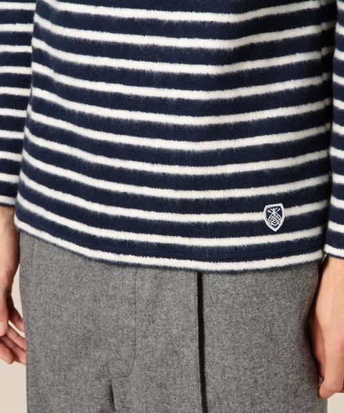 BEAUTY&YOUTH UNITED ARROWS(ビューティーアンドユースユナイテッドアローズ)の「<ORCIVAL> FLEECY BORDER/カットソー ◆(Tシャツ/カットソー・メンズ・ベージュ/ネイビー・4/3/5)」の8枚目の写真