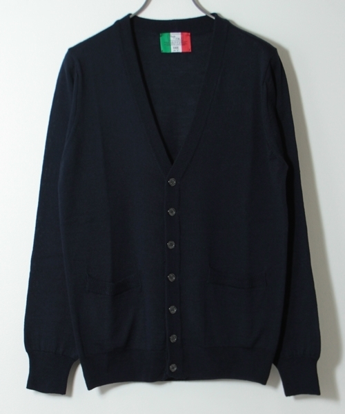 HARE(ハレ)の「イタリーニットカーディガン【HARE】(カーディガン/ボレロ・メンズ・グレー/カーキ/ネイビー/ボルドー・SMALL/MEDIUM)」の3枚目の写真