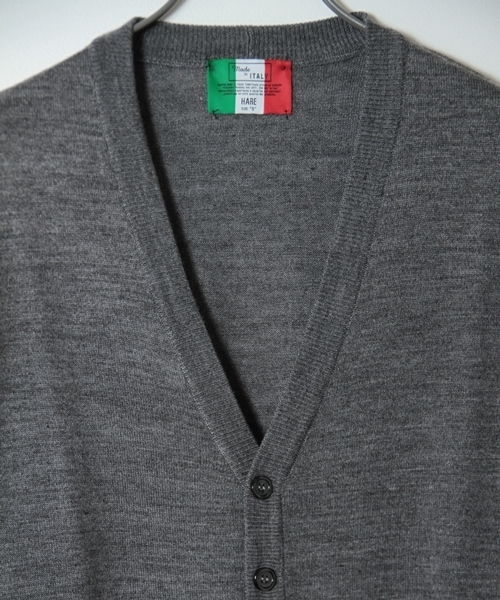 HARE(ハレ)の「イタリーニットカーディガン【HARE】(カーディガン/ボレロ・メンズ・グレー/カーキ/ネイビー/ボルドー・SMALL/MEDIUM)」の5枚目の写真