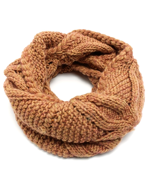 ROSE BUD(ローズバッド)の「LR-14211 FLOWER JQ. KNITTED SNOOD(ストール/ショール・レディース・チャコール/ベージュ/ブルー/オレンジ・ONE SIZE)」の1枚目の写真