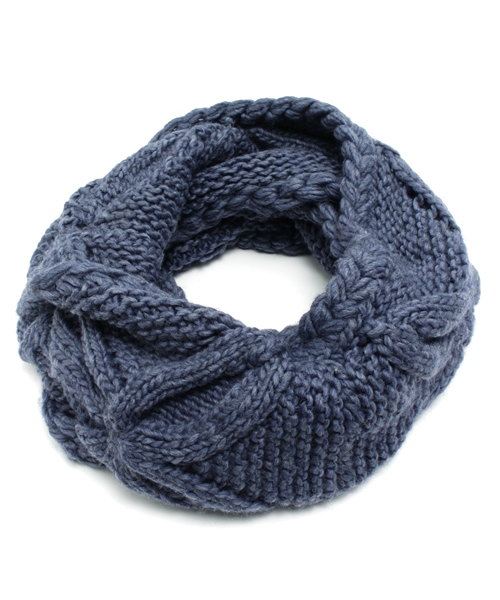 ROSE BUD(ローズバッド)の「LR-14211 FLOWER JQ. KNITTED SNOOD(ストール/ショール・レディース・チャコール/ベージュ/ブルー/オレンジ・ONE SIZE)」の4枚目の写真