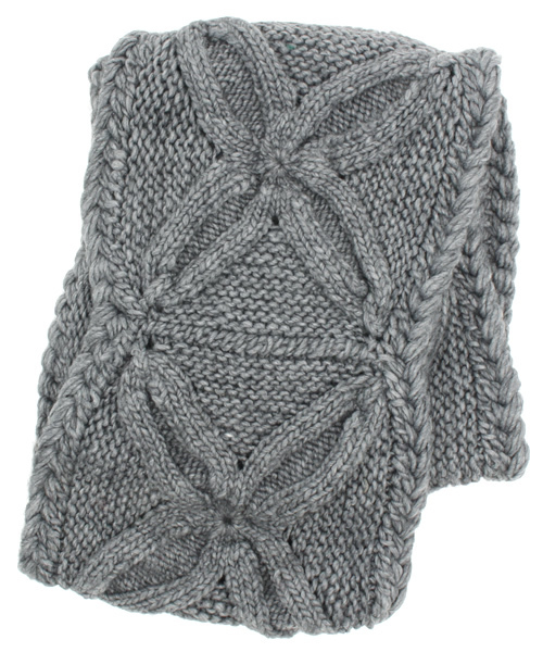 ROSE BUD(ローズバッド)の「LR-14211 FLOWER JQ. KNITTED SNOOD(ストール/ショール・レディース・チャコール/ベージュ/ブルー/オレンジ・ONE SIZE)」の8枚目の写真