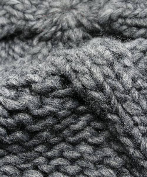 ROSE BUD(ローズバッド)の「LR-14211 FLOWER JQ. KNITTED SNOOD(ストール/ショール・レディース・チャコール/ベージュ/ブルー/オレンジ・ONE SIZE)」の6枚目の写真