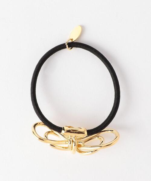 green label relaxing（グリーンレーベルリラクシング）の「CFC W メタル リボン ポニー ヘアゴム（ヘアゴム・レディース・シルバー/ゴールド・FREE）」の3枚目の写真