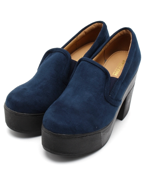 one after another NICE CLAUP（ワンアフターアナザーナイスクラップ）の「【ナイスクラップ】厚底ヒールパンプス（その他シューズ・レディース・ネイビー/カモフラージュ/ブラック・MEDIUM/SMALL/LARGE）」の3枚目の写真