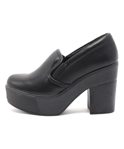 one after another NICE CLAUP（ワンアフターアナザーナイスクラップ）の「【ナイスクラップ】厚底ヒールパンプス（その他シューズ・レディース・ネイビー/カモフラージュ/ブラック・MEDIUM/SMALL/LARGE）」の4枚目の写真