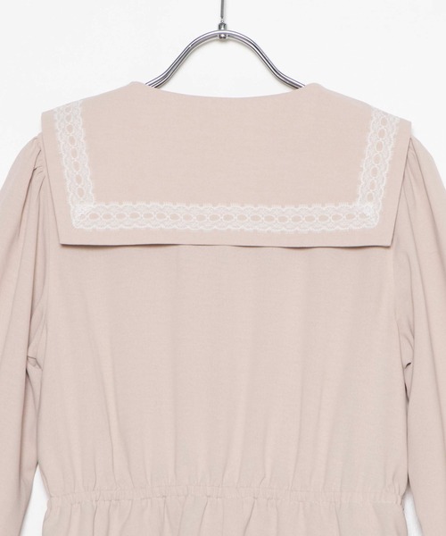 WEGO（ウィゴー）の「WEGO/レースラインセーラーワンピース（ワンピース・レディース・グリーン系その他/ライトベージュ・FREE）」の5枚目の写真