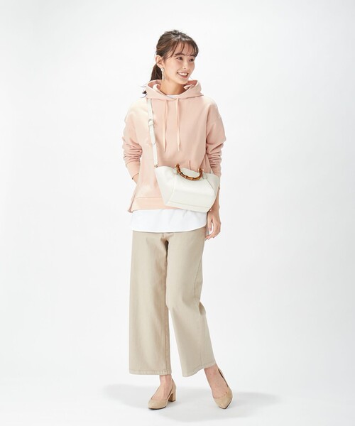 J.PRESS(ジェイプレス)の「【洗える】8.4oz ピースダイストレッチ ワイドパンツ(その他パンツ・レディース・ベージュ系・9/7/13/11)」の4枚目の写真