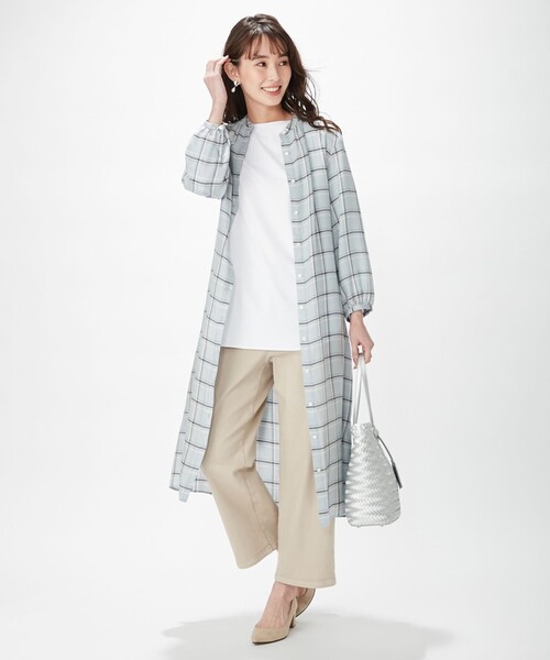J.PRESS(ジェイプレス)の「【洗える】8.4oz ピースダイストレッチ ワイドパンツ(その他パンツ・レディース・ベージュ系・9/7/13/11)」の6枚目の写真