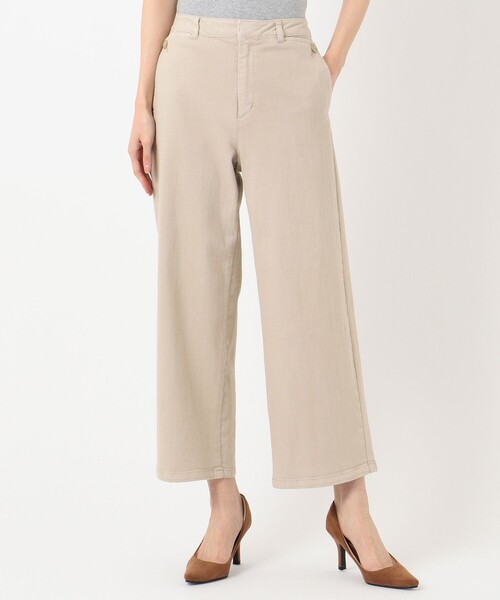 J.PRESS(ジェイプレス)の「【洗える】8.4oz ピースダイストレッチ ワイドパンツ(その他パンツ・レディース・ベージュ系・9/7/13/11)」の11枚目の写真