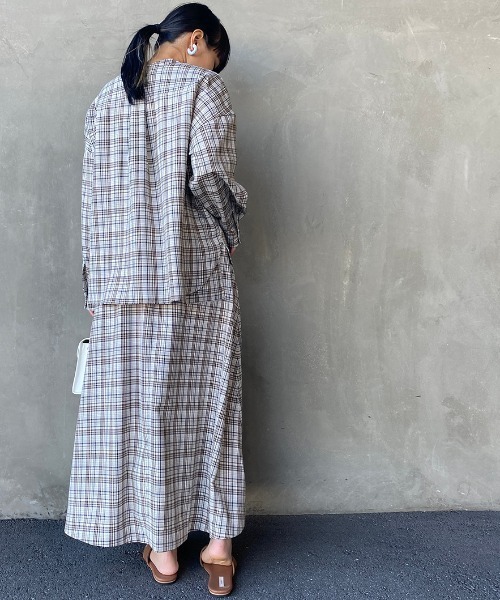 UNIVERSAL OVERALL（ユニバーサルオーバーオール）の「[UNIVERSAL OVERALL/ユニバーサルオーバーオール] 別注 ビッグシルエットバンドカラーシャツ（シャツ/ブラウス・レディース・ブルー系その他/ライトブルー/ブラック系その他/ブルー・F）」の18枚目の写真