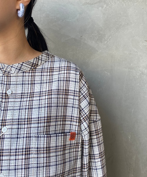 UNIVERSAL OVERALL（ユニバーサルオーバーオール）の「[UNIVERSAL OVERALL/ユニバーサルオーバーオール] 別注 ビッグシルエットバンドカラーシャツ（シャツ/ブラウス・レディース・ブルー系その他/ライトブルー/ブラック系その他/ブルー・F）」の17枚目の写真