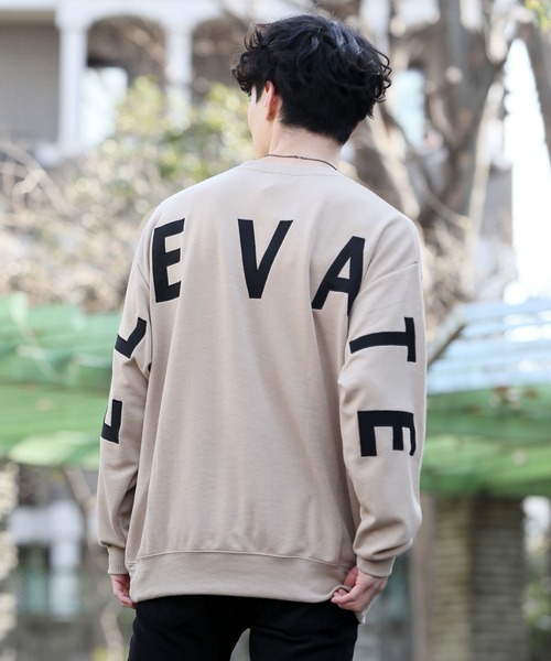TopIsm（トップイズム）の「【2021 】ワイドシルエット バックロゴ入り スウェット（Tシャツ/カットソー・メンズ・ベージュ/アイボリー/ブラック/グレー系その他・L/LL/M）」の4枚目の写真