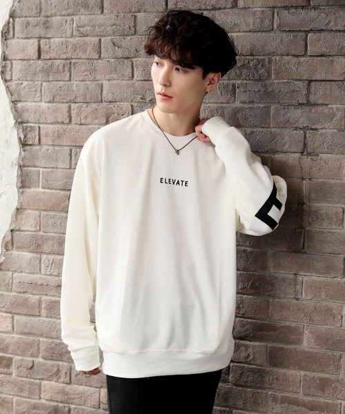 TopIsm（トップイズム）の「【2021 】ワイドシルエット バックロゴ入り スウェット（Tシャツ/カットソー・メンズ・ベージュ/アイボリー/ブラック/グレー系その他・L/LL/M）」の8枚目の写真