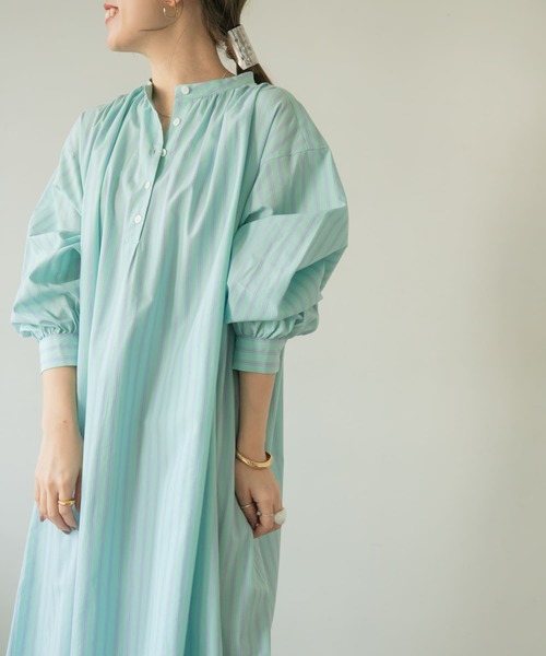 ITEMS URBANRESEARCH（アイテムズ アーバンリサーチ）の「マルチストライプシャツワンピース（シャツワンピース・レディース・ピンク/ブルー/グリーン・FREE）」の2枚目の写真