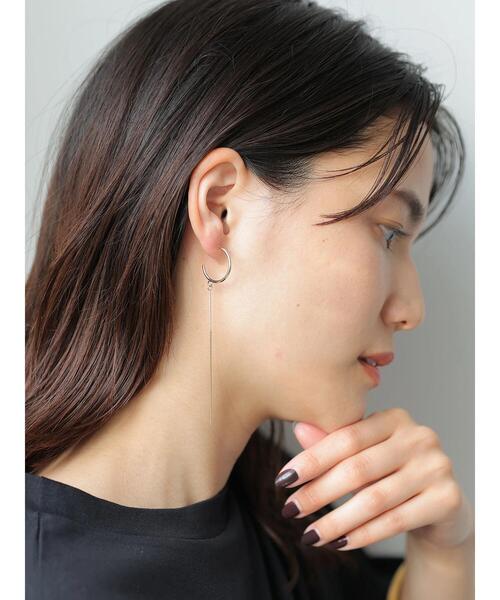 AMERICAN HOLIC（アメリカンホリック）の「フープ&メタルバーロングピアス（ピアス（両耳用）・レディース・シルバー/ゴールド・FREE）」の4枚目の写真