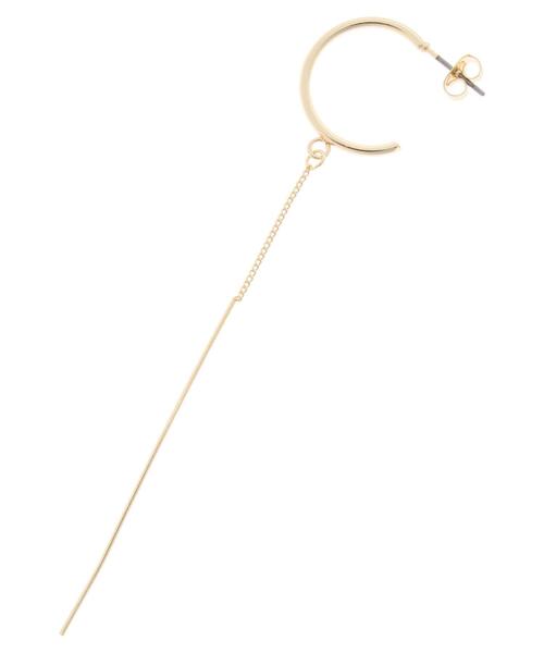 AMERICAN HOLIC（アメリカンホリック）の「フープ&メタルバーロングピアス（ピアス（両耳用）・レディース・シルバー/ゴールド・FREE）」の5枚目の写真