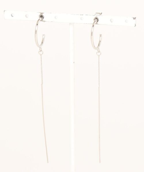 AMERICAN HOLIC（アメリカンホリック）の「フープ&メタルバーロングピアス（ピアス（両耳用）・レディース・シルバー/ゴールド・FREE）」の7枚目の写真