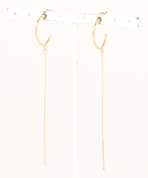 AMERICAN HOLIC（アメリカンホリック）の「フープ&メタルバーロングピアス（ピアス（両耳用）・レディース・シルバー/ゴールド・FREE）」の8枚目の写真