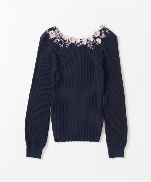 WILLSELECTION - WILLSELECTION【今期新品】アシメ刺繍２wayリブニット WILLSELECTION（ウィルセレクション）の「アシメ刺繍2way