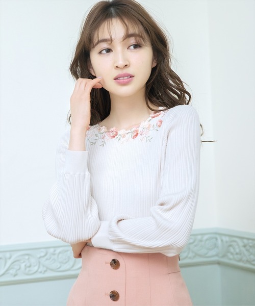 WILLSELECTION - WILLSELECTION【今期新品】アシメ刺繍２wayリブニット WILLSELECTION（ウィルセレクション）の「アシメ刺繍2way