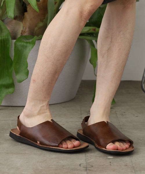 新品未使用品　BRADOR ブラウン レザーサンダル サイズ40 BRADOR サンダル BRADOR/ブラドール LEATHER SANDALS メンズ