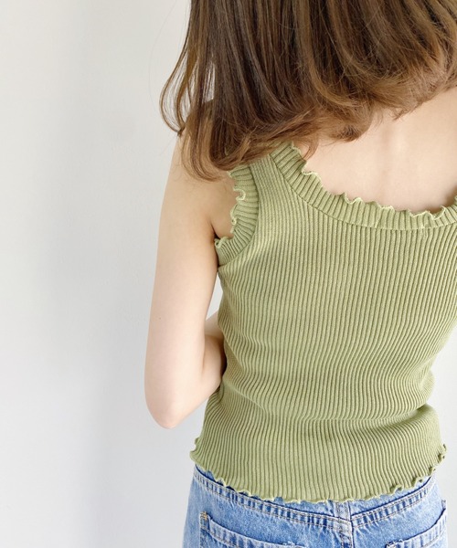 CLEA(クレア)の「リブニットフリルタンク(タンクトップ・レディース・ホワイト/ブラック/グリーン/パープル/アイボリー・FREE)」の20枚目の写真