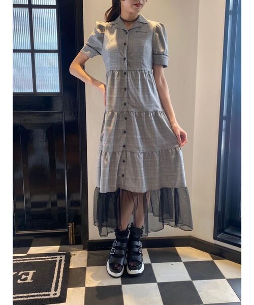 EATME（イートミー）の「ヘムチュールマキシワンピース【ティアード】（ワンピース・レディース・ブラック/ピンク/その他1・SMALL/MEDIUM）」の8枚目の写真